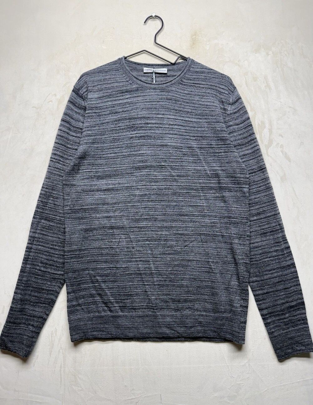 NWT Daniele Alessandrini Sweater Men's 54 Gray Italian Wool Mohair Knit Pullover